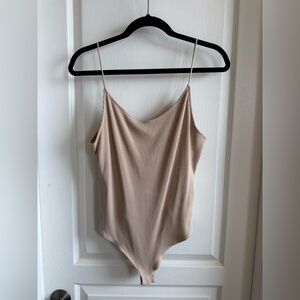 H&M ribbed tank top tan bodysuit Large
